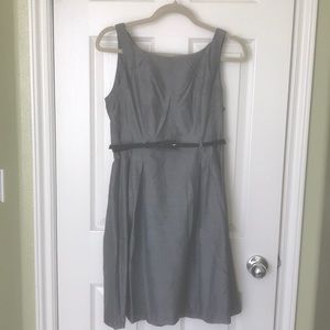 Knee length gray midi dress